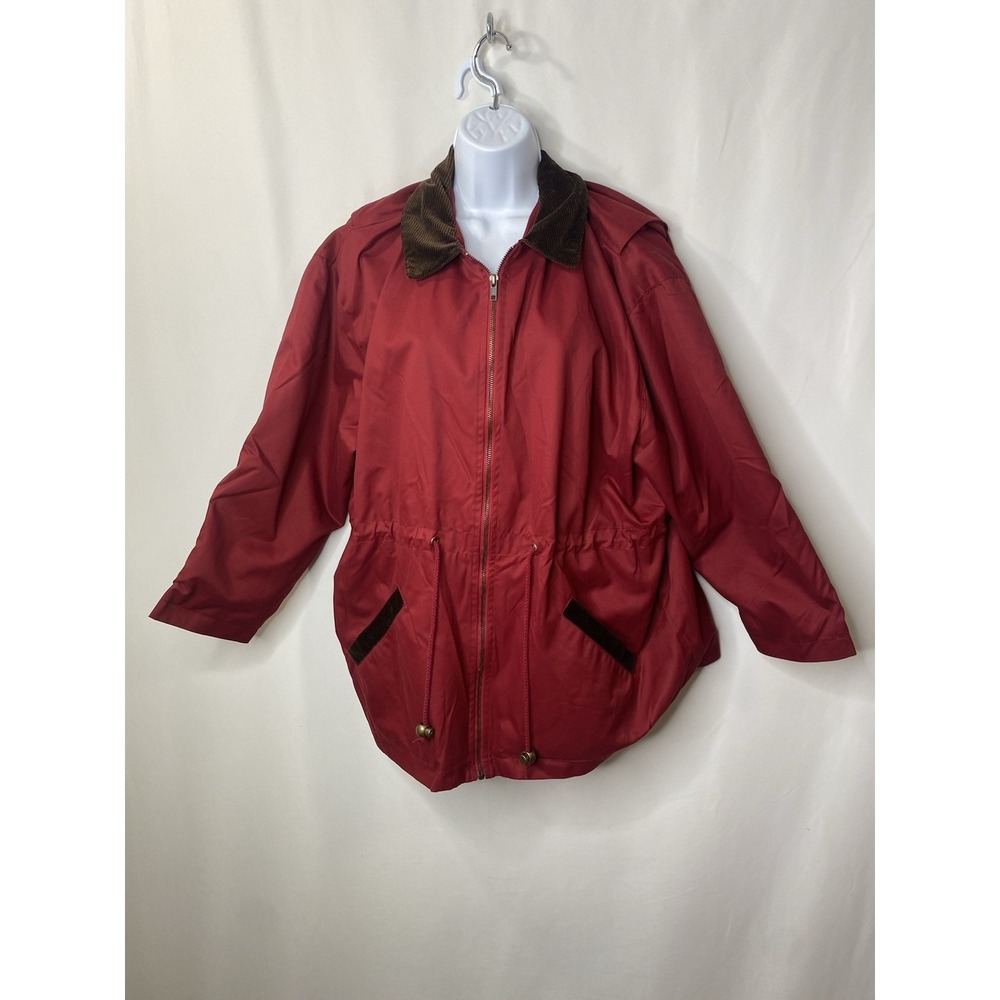 Vintage Jantzen Womens Chore Jacket Size Large Corduroy Collar 80's Christmas